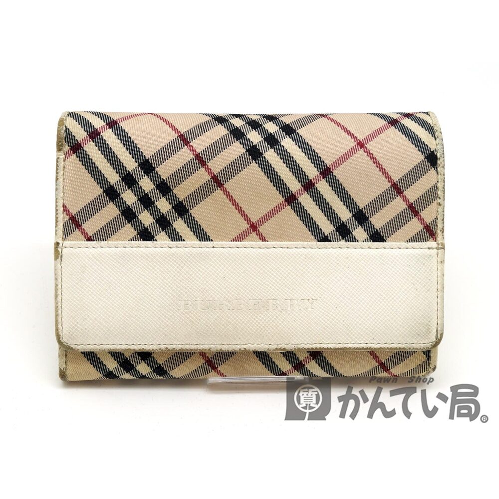 Burberry Canvas fold Beige Bi Wallet White - Picture 2 of 8